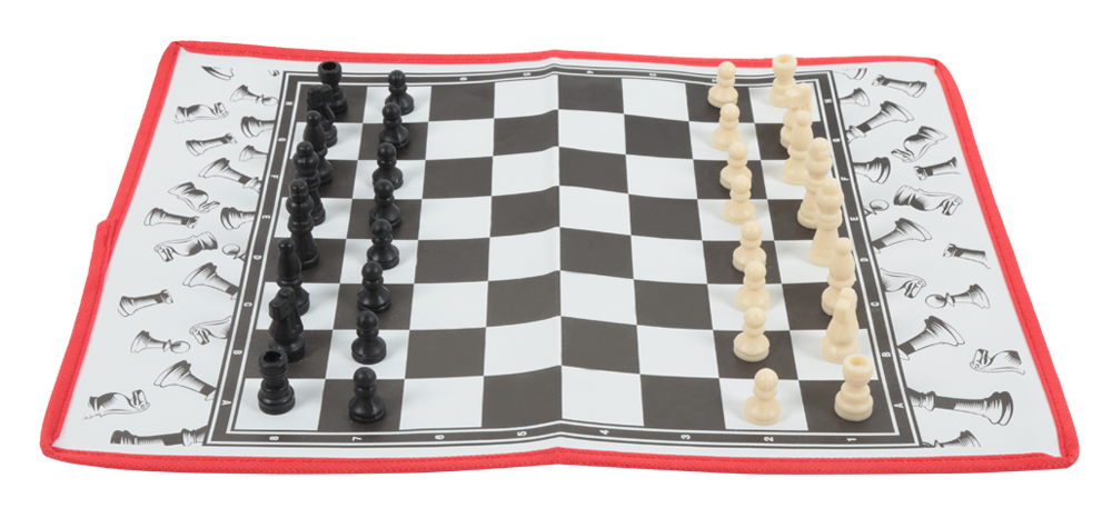 Portable Folding International Chessboard with Plastic Chess Pieces
