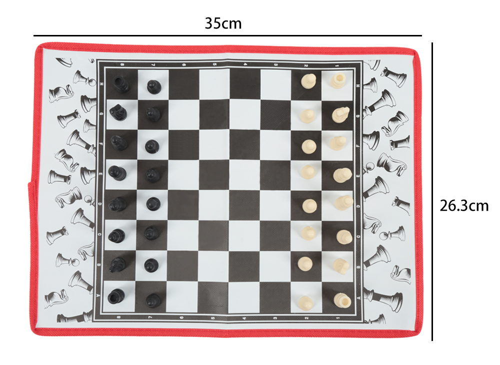 Portable Folding International Chessboard with Plastic Chess Pieces