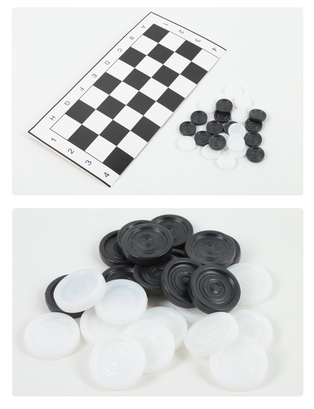 Plastic Draughts Checkers Set with Foldable Board for Entertainment