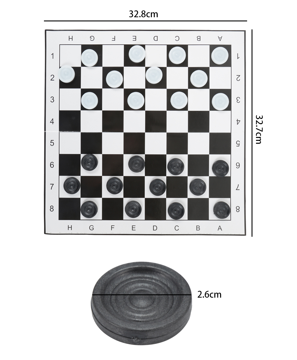 Plastic Draughts Checkers Set with Foldable Board for Entertainment Plastic Draughts Checkers Set with Foldable Board for Entertainment