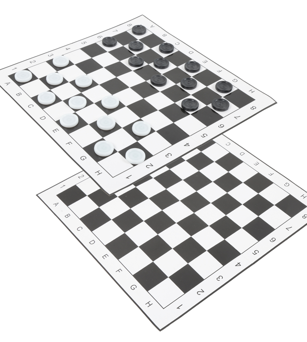 Plastic Draughts Checkers Set with Foldable Board for Entertainment