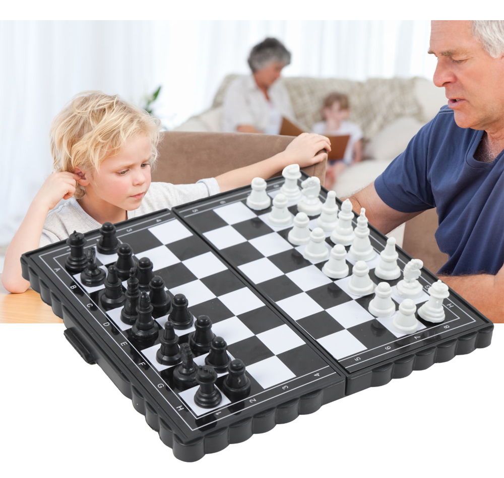 Magnetic Travel Chess Set with Folding Chess Board for Kids Adults