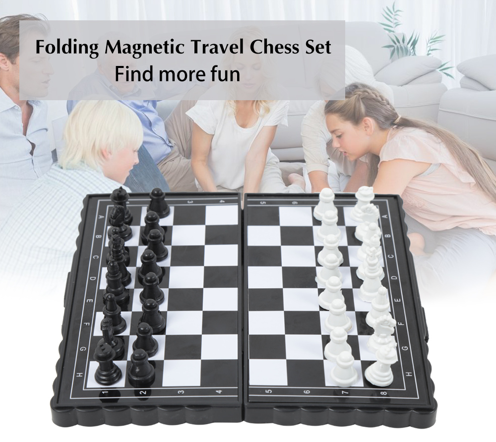 Magnetic Travel Chess Set with Folding Chess Board for Kids Adults