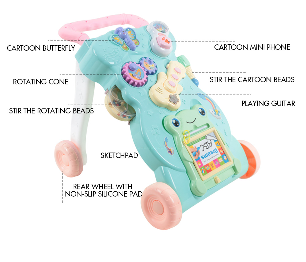 Multifunction Baby Rollover Prevention Sit-to-Stand Learning Walker