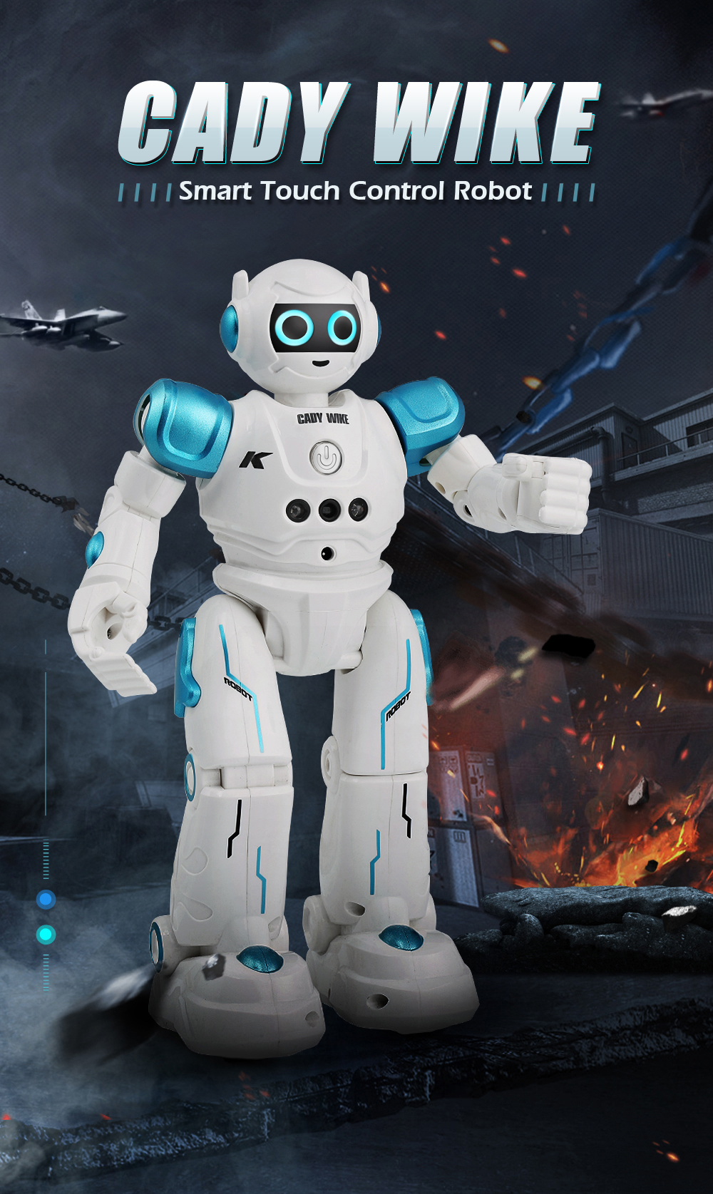 JJRC R11 Cady Wike Robot Song Dance Light Gliding Toy for Children JJRC R11 Cady Wike Robot Song Dance Light Gliding Toy for Children