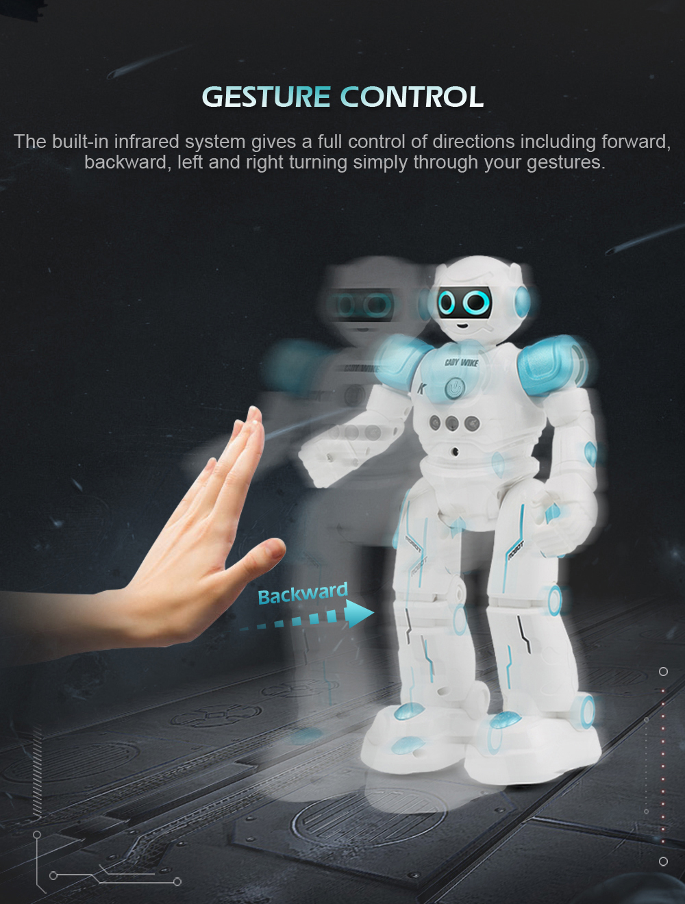 JJRC R11 Cady Wike Robot Song Dance Light Gliding Toy for Children JJRC R11 Cady Wike Robot Song Dance Light Gliding Toy for Children