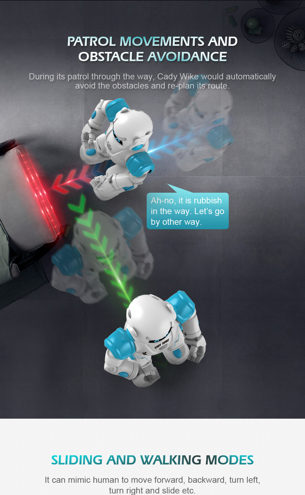 JJRC R11 Cady Wike Robot Song Dance Light Gliding Toy for Children JJRC R11 Cady Wike Robot Song Dance Light Gliding Toy for Children