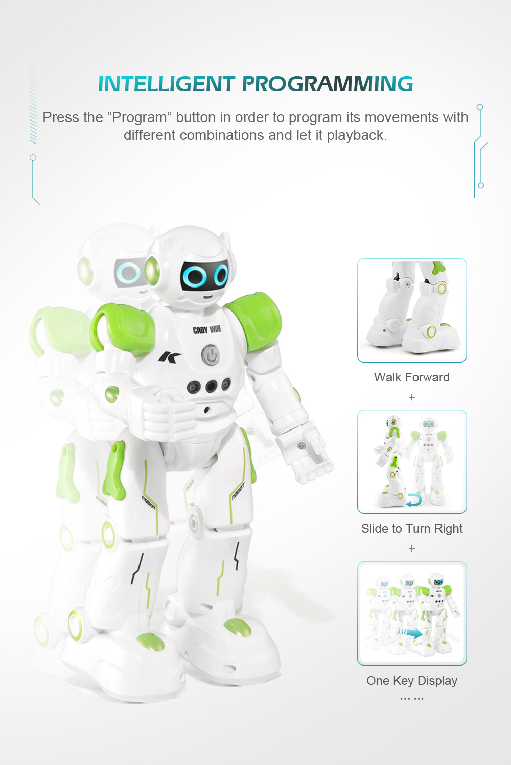 JJRC R11 Cady Wike Robot Song Dance Light Gliding Toy for Children JJRC R11 Cady Wike Robot Song Dance Light Gliding Toy for Children