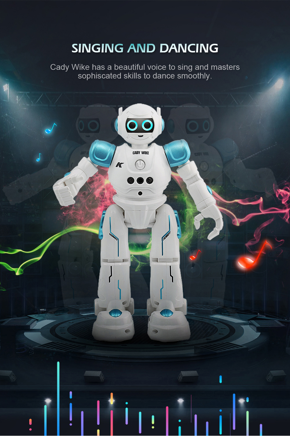 JJRC R11 Cady Wike Robot Song Dance Light Gliding Toy for Children JJRC R11 Cady Wike Robot Song Dance Light Gliding Toy for Children