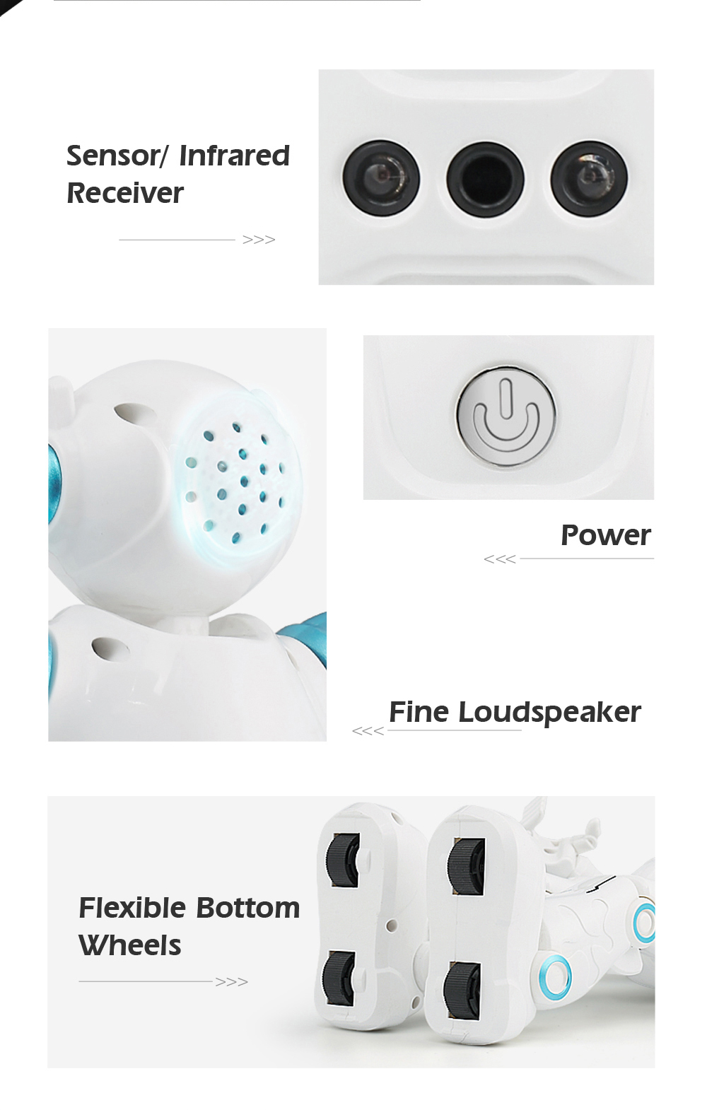 JJRC R11 Cady Wike Robot Song Dance Light Gliding Toy for Children JJRC R11 Cady Wike Robot Song Dance Light Gliding Toy for Children