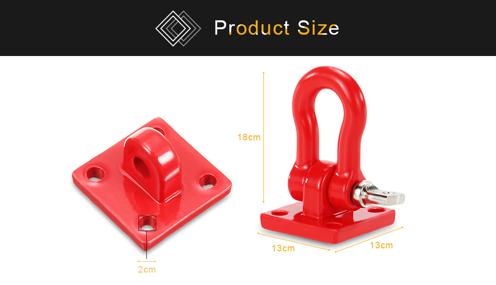 WPL Metal Trailer Hook Shackles Buckle for WPL RC Car Crawler Military Truck