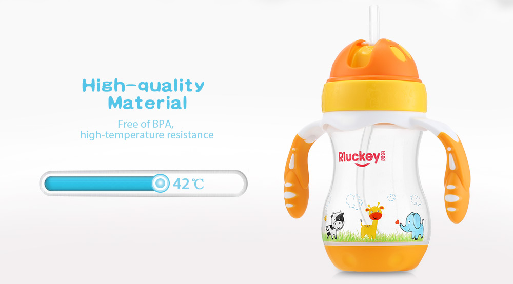 Rluckey L - SH005 240ml Slide Cover Binaural Straw Cup Baby Kettle