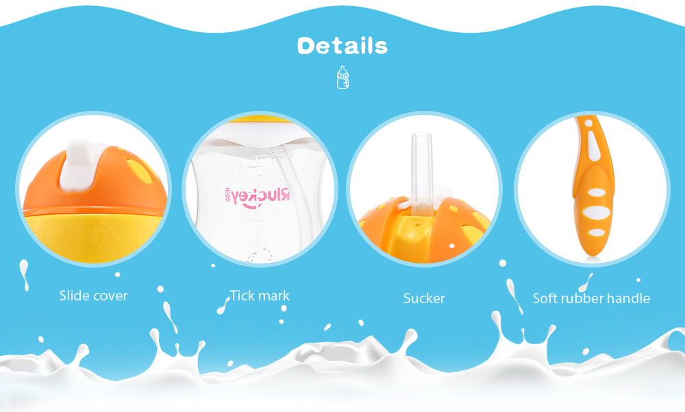Rluckey L - SH005 240ml Slide Cover Binaural Straw Cup Baby Kettle Rluckey L - SH005 240ml Slide Cover Binaural Straw Cup Baby Kettle
