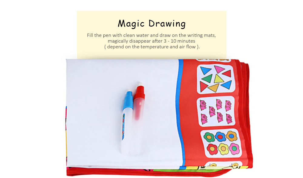 Magic Water Drawing Mat Large Doodle Painting Board with 2 Pens Magic Water Drawing Mat Large Doodle Painting Board with 2 Pens