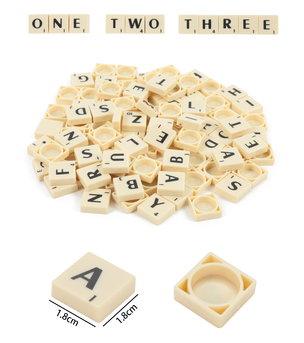 100pcs Plastic Scrabble Blocks Letters Alphabet Tiles 100pcs Plastic Scrabble Blocks Letters Alphabet Tiles