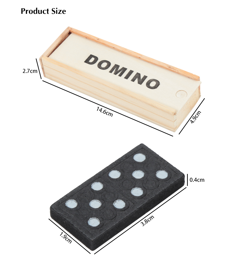 28pcs Classic Double Six Domino Pieces with Wooden Box