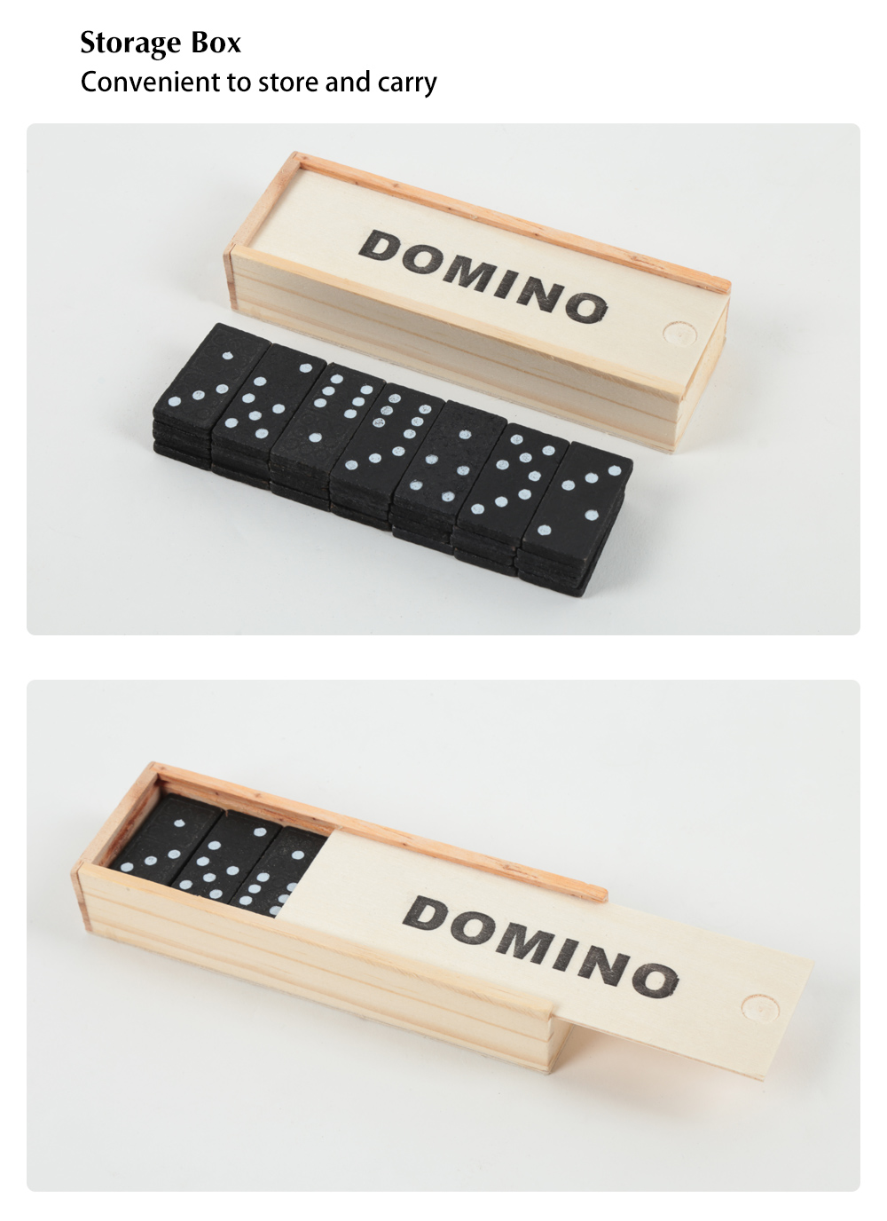 28pcs Classic Double Six Domino Pieces with Wooden Box 28pcs Classic Double Six Domino Pieces with Wooden Box