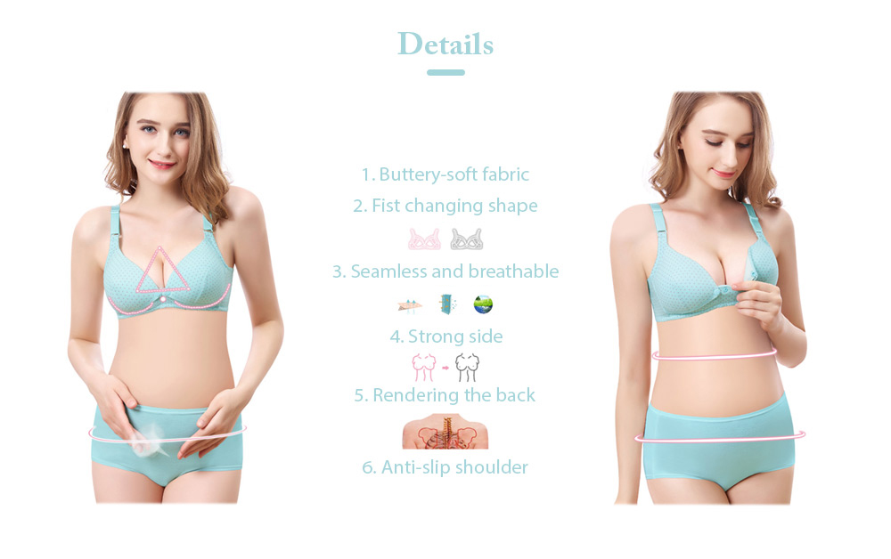 Dot Pattern Wire Free Cotton Breast Feeding Bra for Pregnant Women Dot Pattern Wire Free Cotton Breast Feeding Bra for Pregnant Women