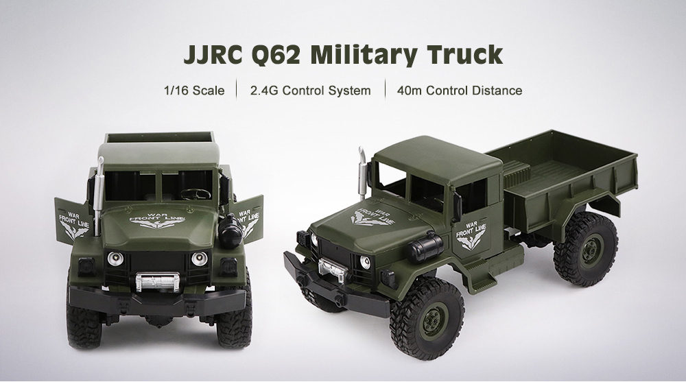 JJRC Q62 1/16 2.4G 4WD Off-Road Military Truck Crawler RC Car Toy JJRC Q62 1/16 2.4G 4WD Off-Road Military Truck Crawler RC Car Toy