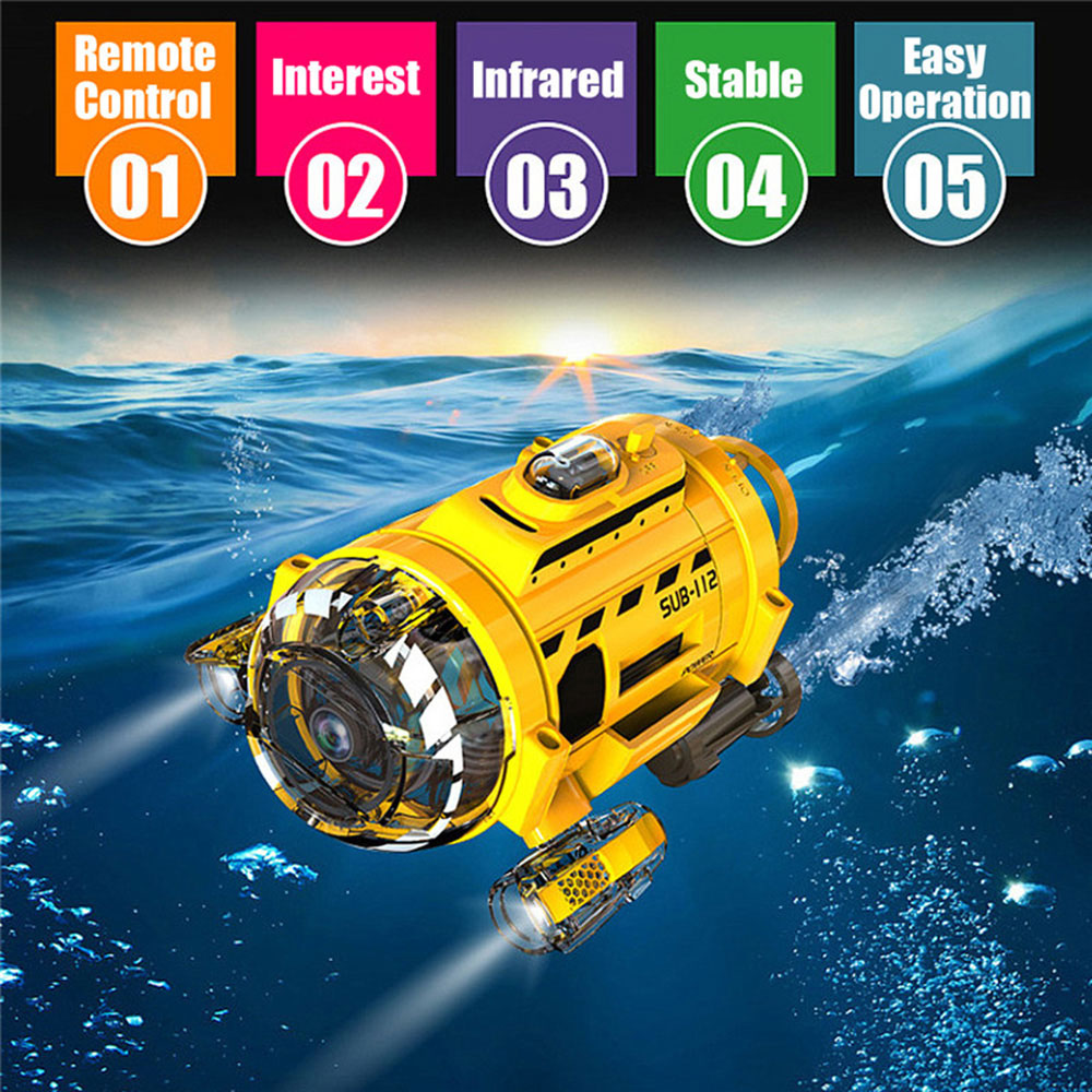 Infrared Control Aqua RC Submarine with 0.3MP Camera and Light RC Toy for Kids