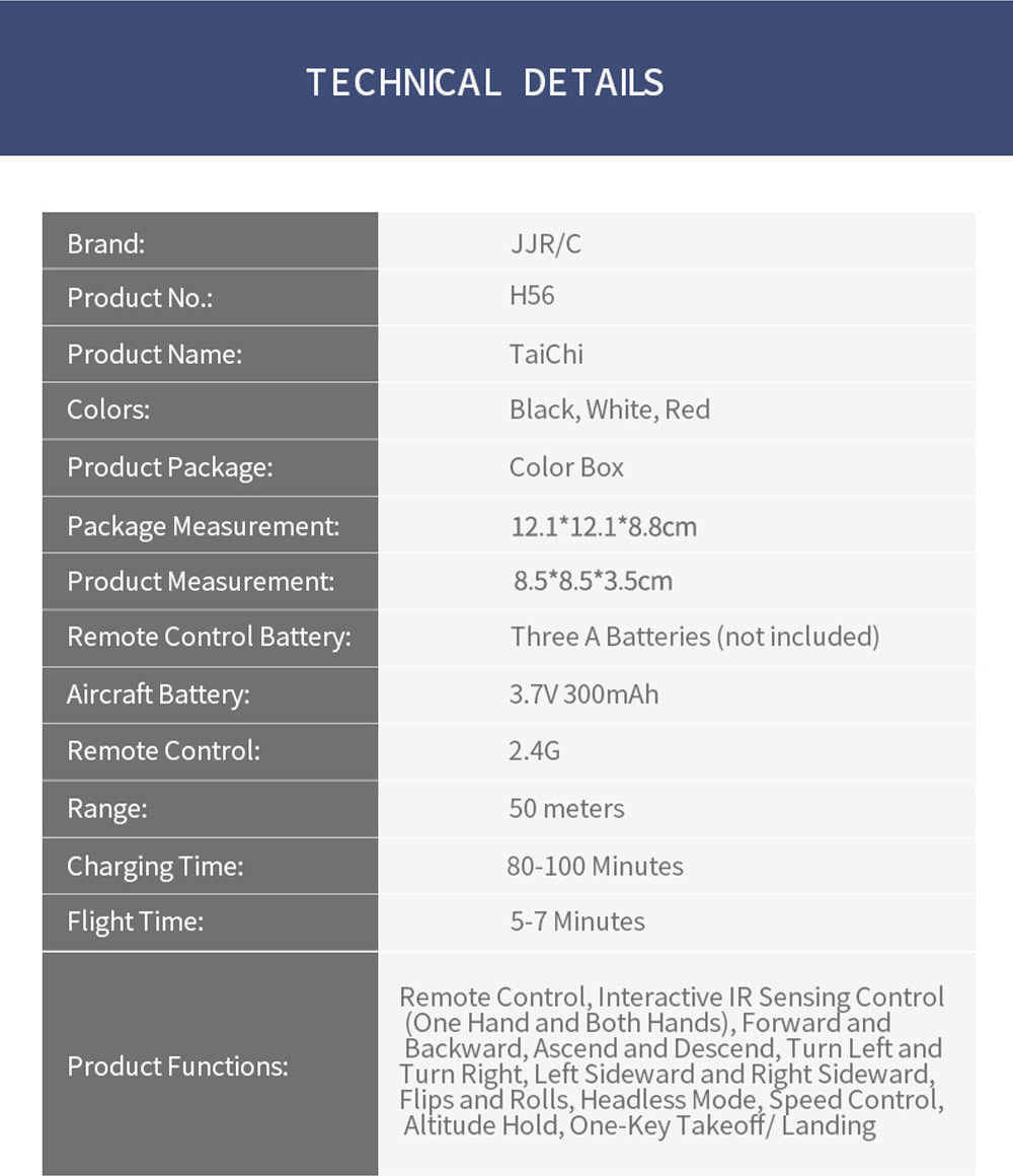 JJRC H56 TaiChi RC Drone Interactive Altitude Hold Gesture Control Throw Shake Fly 3D Flip One Key Takeoff Landing JJRC H56 TaiChi RC Drone Interactive Altitude Hold Gesture Control Throw Shake Fly 3D Flip One Key Takeoff Landing
