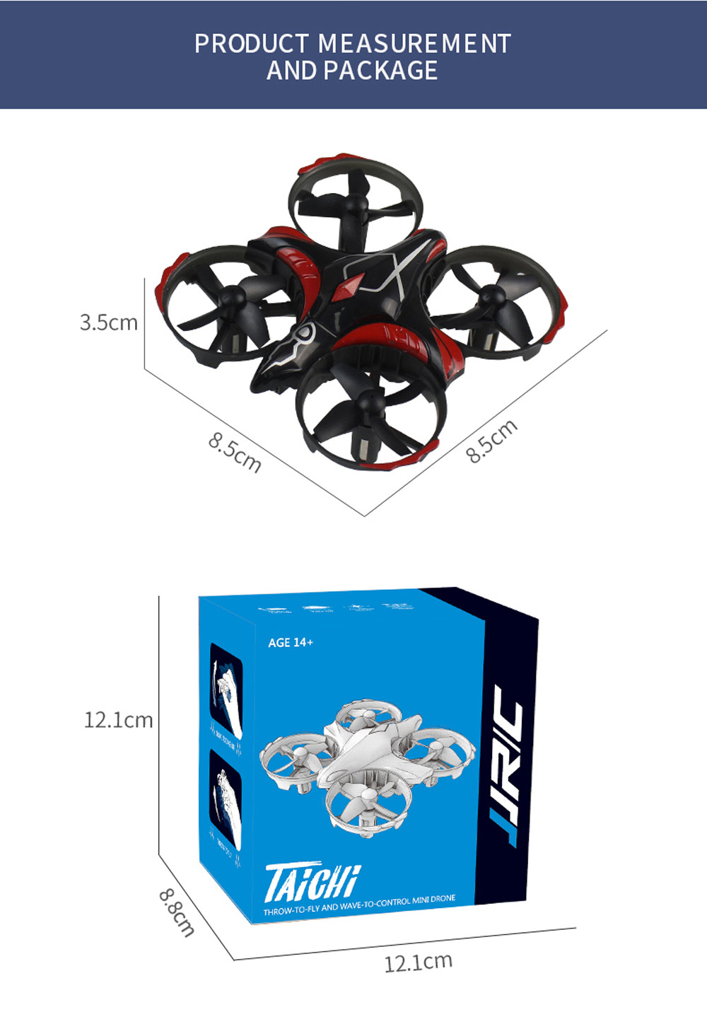 JJRC H56 TaiChi RC Drone Interactive Altitude Hold Gesture Control Throw Shake Fly 3D Flip One Key Takeoff Landing