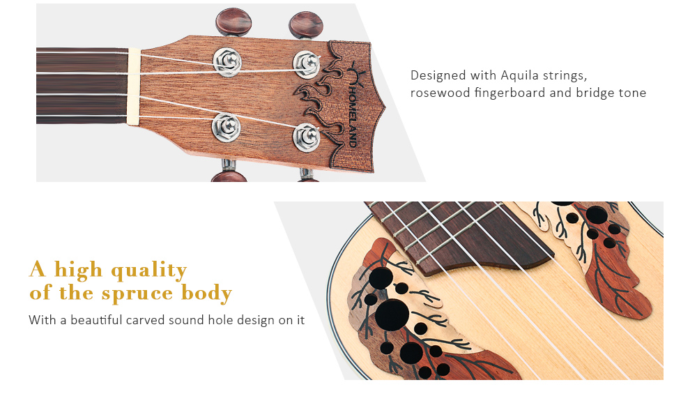 23 inch Ukulele Spruce Rosewood Fingerboard Bridge with Built-in EQ Bracket 23 inch Ukulele Spruce Rosewood Fingerboard Bridge with Built-in EQ Bracket