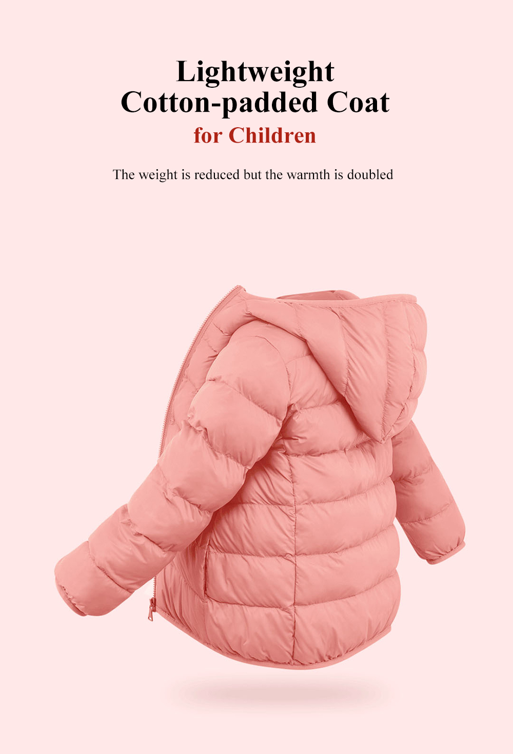 Lightweight Cotton-padded Unisex Coat for Children