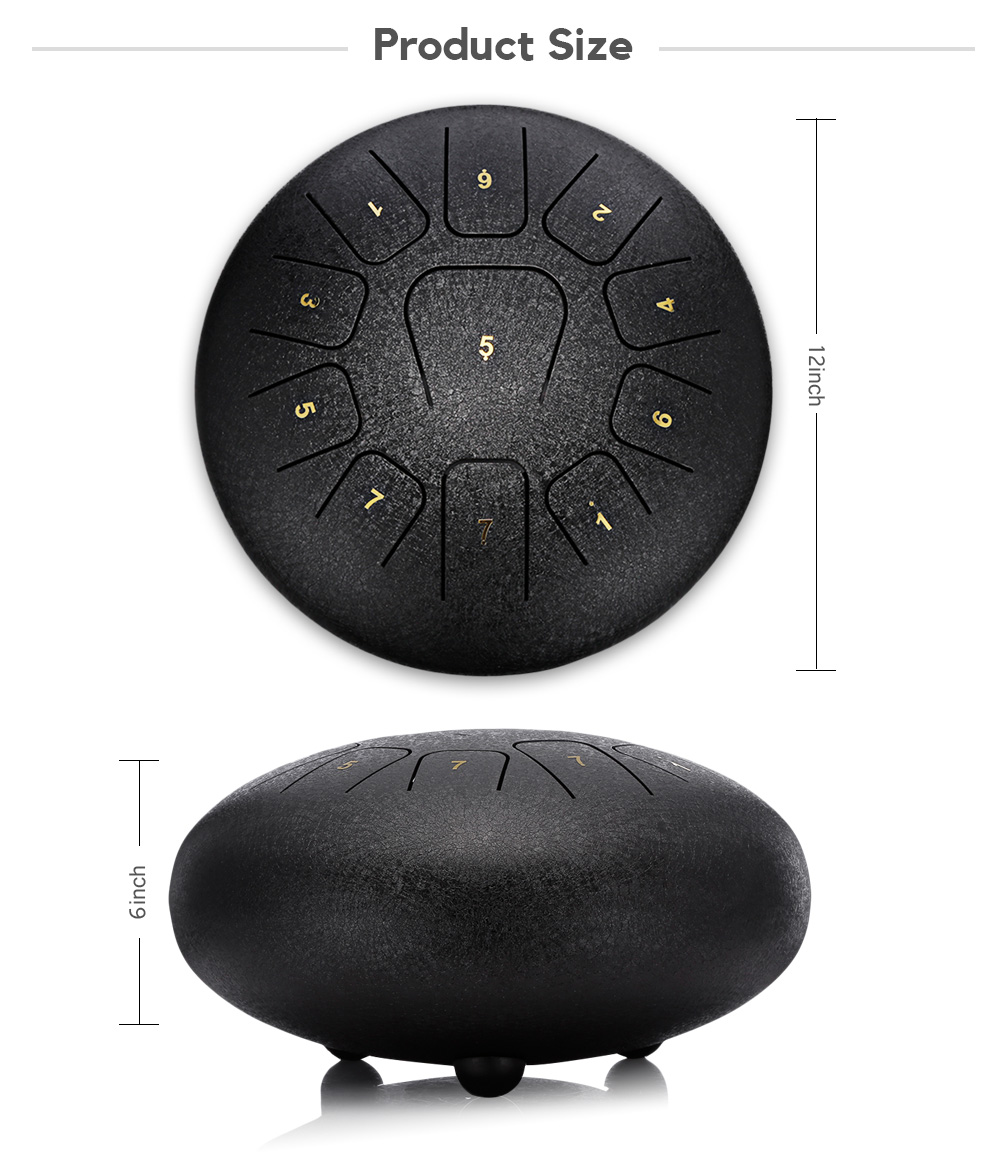 12 inch 11 Tones Steel Tongue Drum Percussion Instrument with Padded Bag 12 inch 11 Tones Steel Tongue Drum Percussion Instrument with Padded Bag