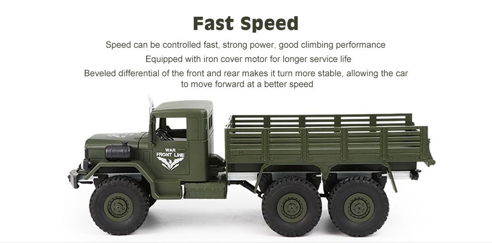 JJRC Q63 1/16 2.4G 6WD Off-Road Military Truck Crawler RC Car