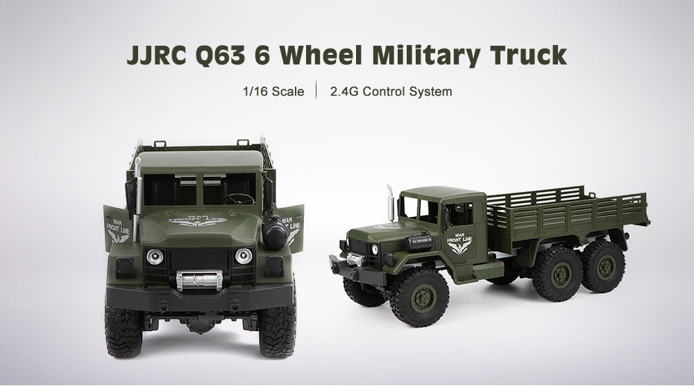 JJRC Q63 1/16 2.4G 6WD Off-Road Military Truck Crawler RC Car