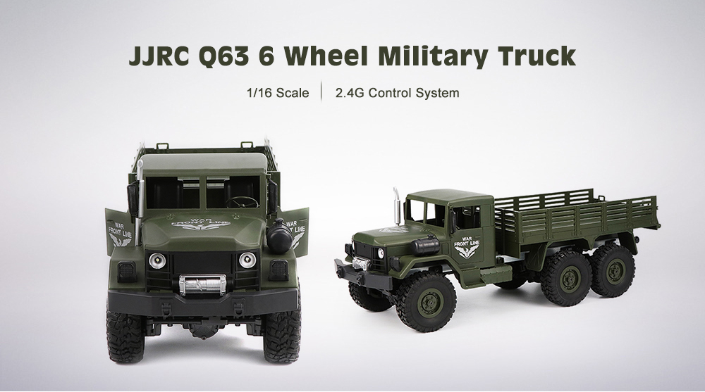JJRC Q63 1/16 2.4G 6WD Off-Road Military Truck Crawler RC Car JJRC Q63 1/16 2.4G 6WD Off-Road Military Truck Crawler RC Car