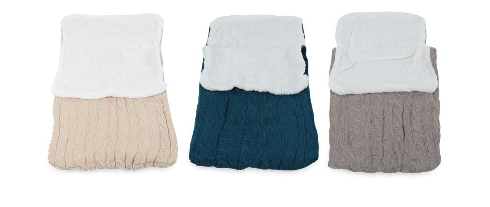 Pram Footmuff Baby Sleeping Bag Thick Wool Knitting Wrap Blanket