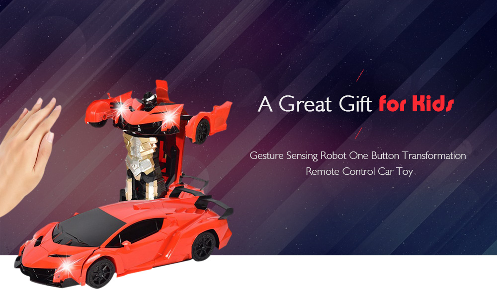 Gesture Sensing Robot One Button Transformation Remote Control Car Toy