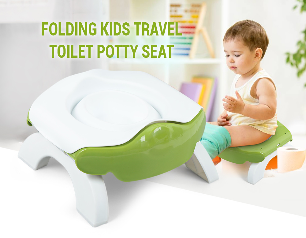 3-in-1 Folding Kids Travel Toilet Potty Seat with Reusable Liner