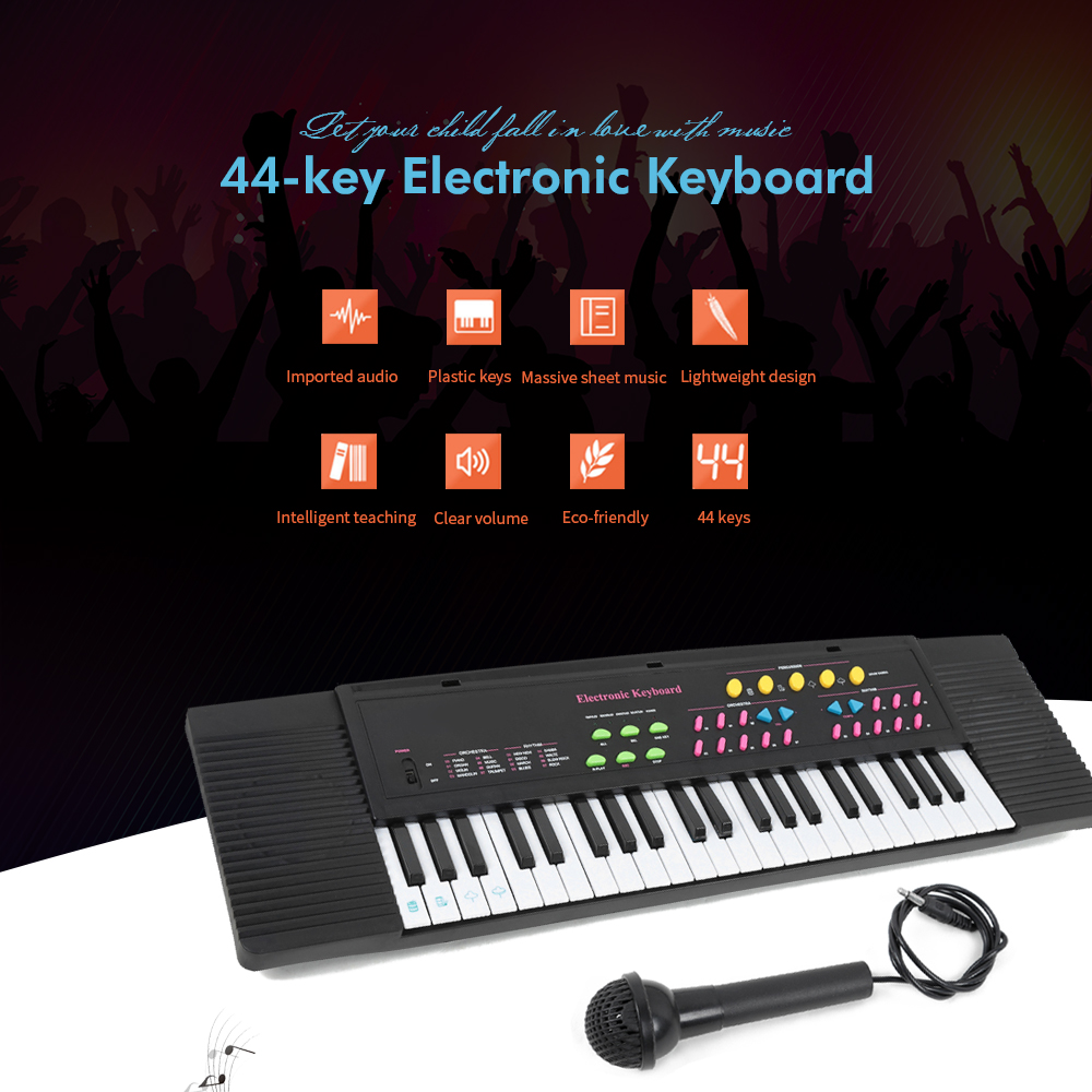 Children 44-key Middle Electronic Keyboard with Microphone