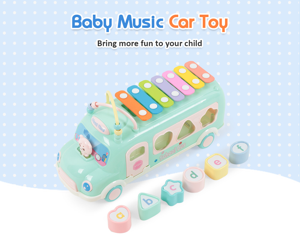Baby Music Bus with Percussion Piano Matching Blocks
