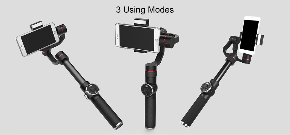 V5 3 Axis Handheld Telescopic Gimbal LED Fill Light Focus Adjusted for 6 inch Smartphone