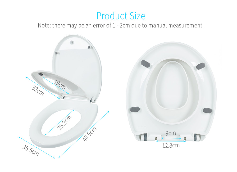 Round Adult Toilet Seat with Child Potty Training Cover