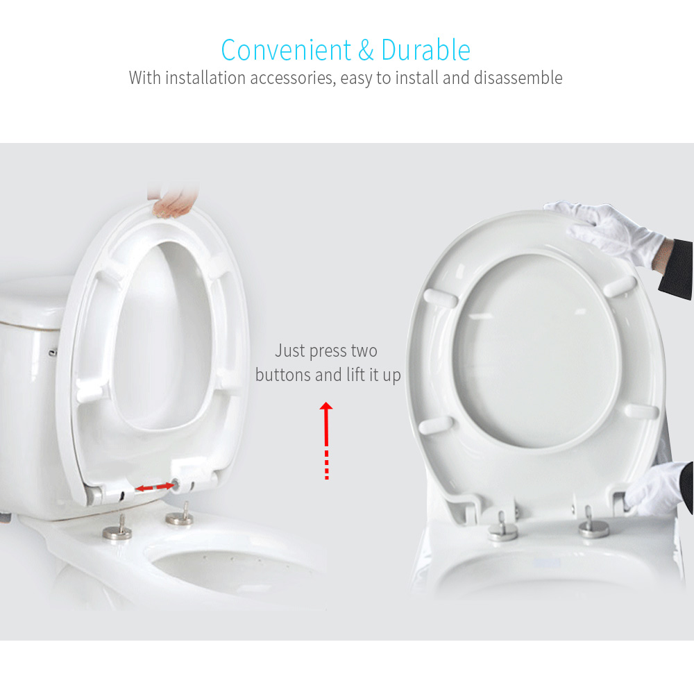 Round Adult Toilet Seat with Child Potty Training Cover