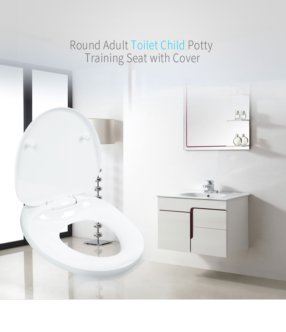 Round Adult Toilet Child Potty Training Seat with Cover