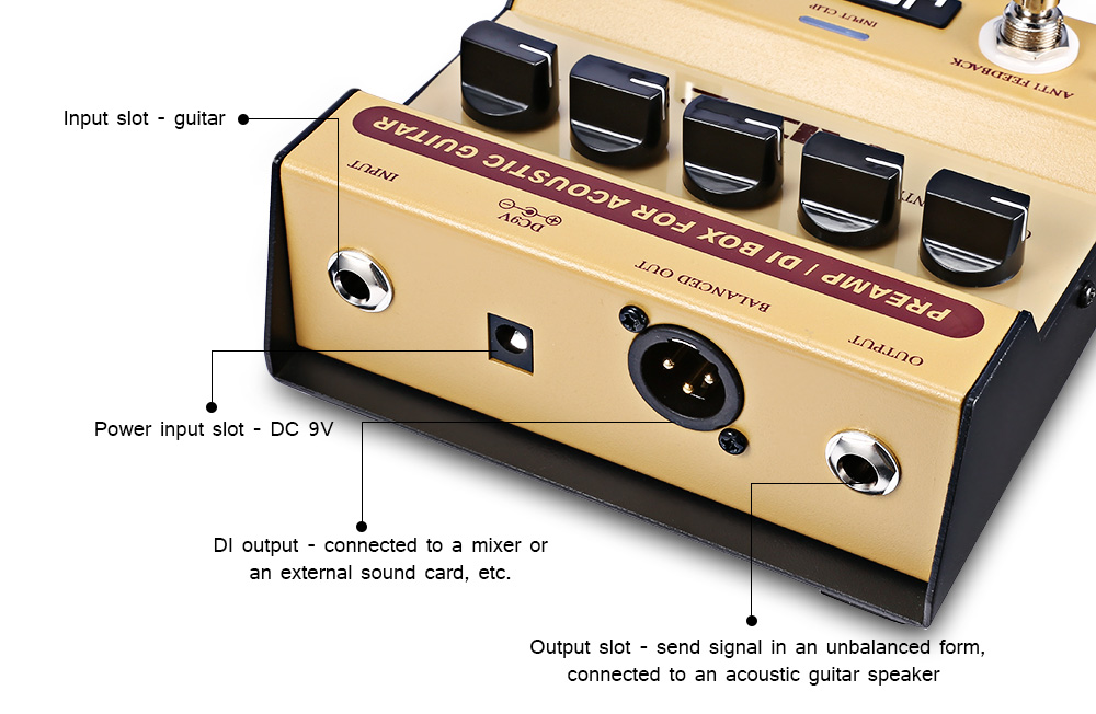 JOYO AD - 2 Preamp DI Box Effect Pedal for Acoustic Guitar