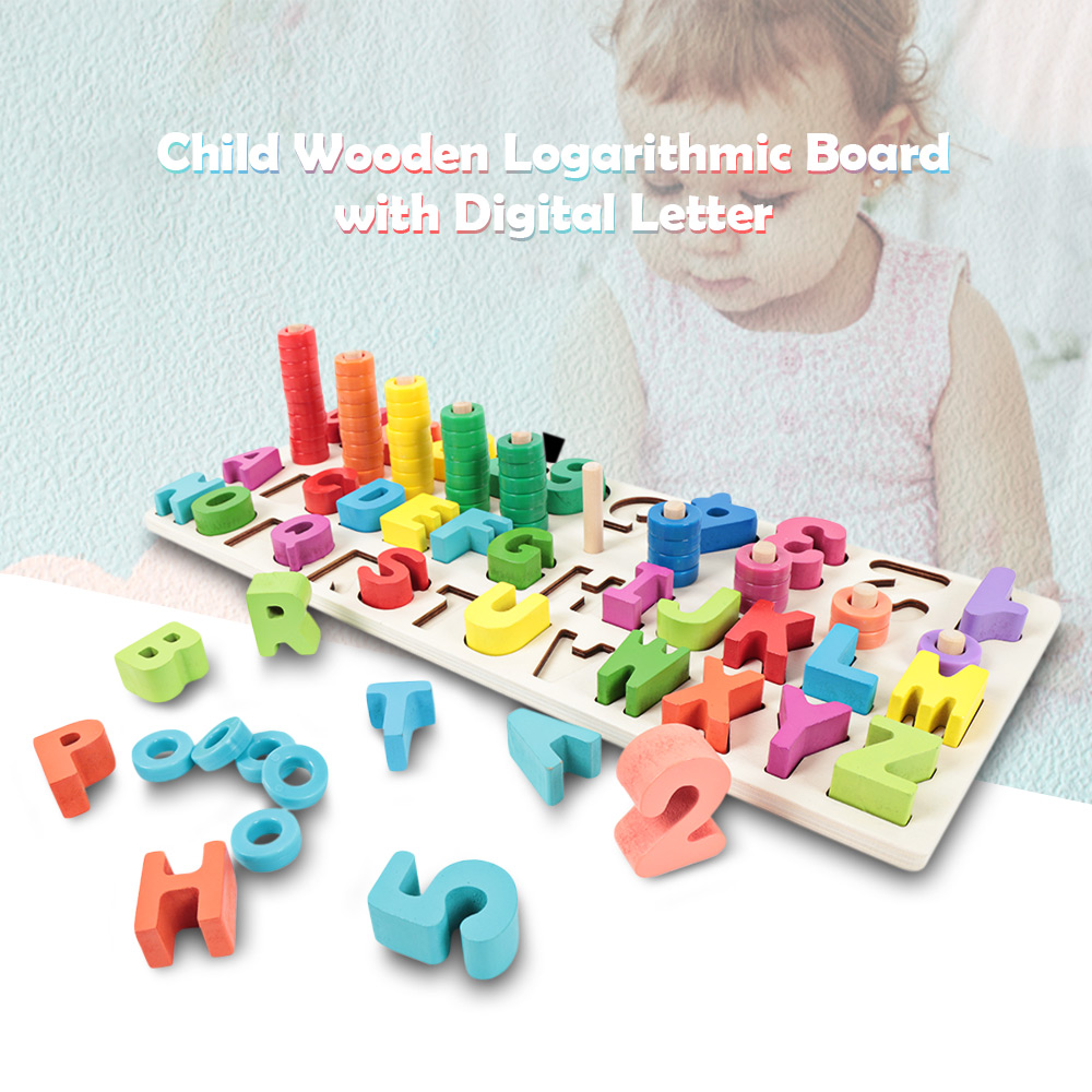 Child Wooden Logarithmic Board with Digital Letter