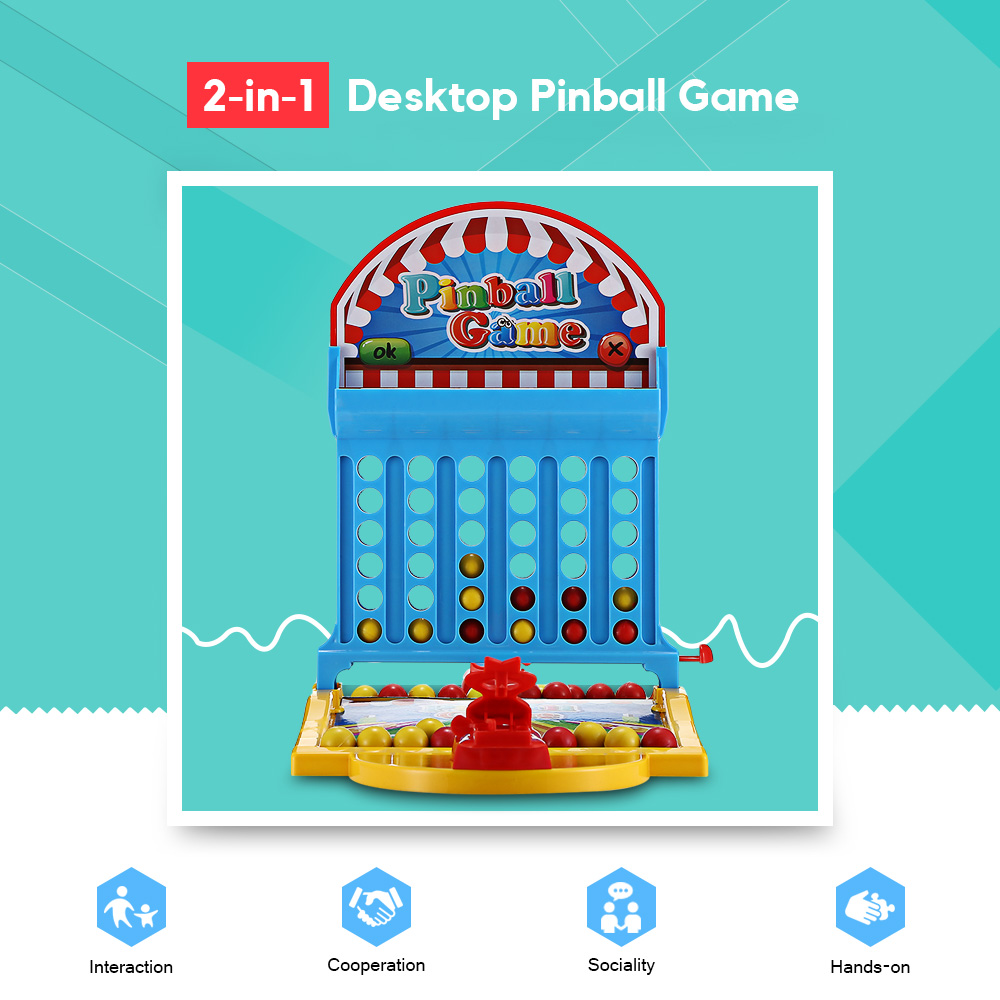 YT819 Children Desktop Pinball Game Gomoku Chess 2-in-1 Toy
