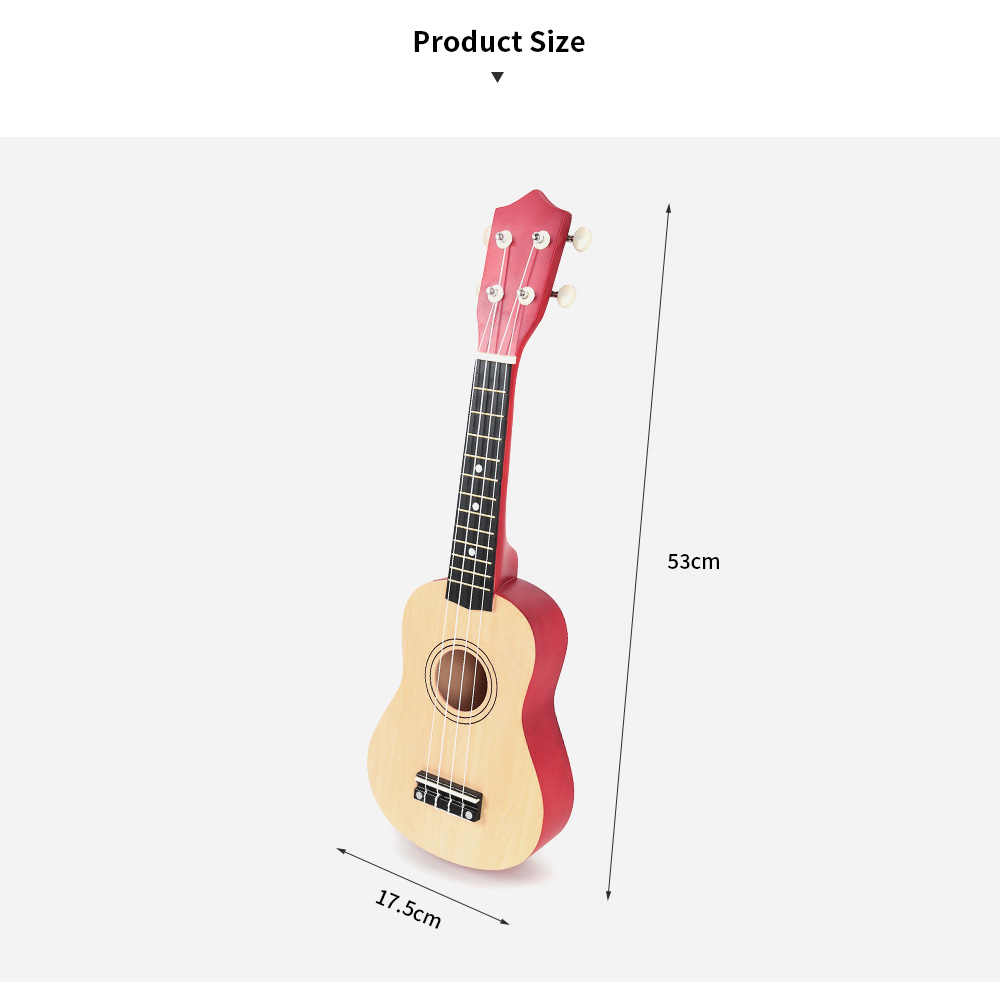 12 Frets 21 inch Wooden Ukulele with 4 Strings for Beginner