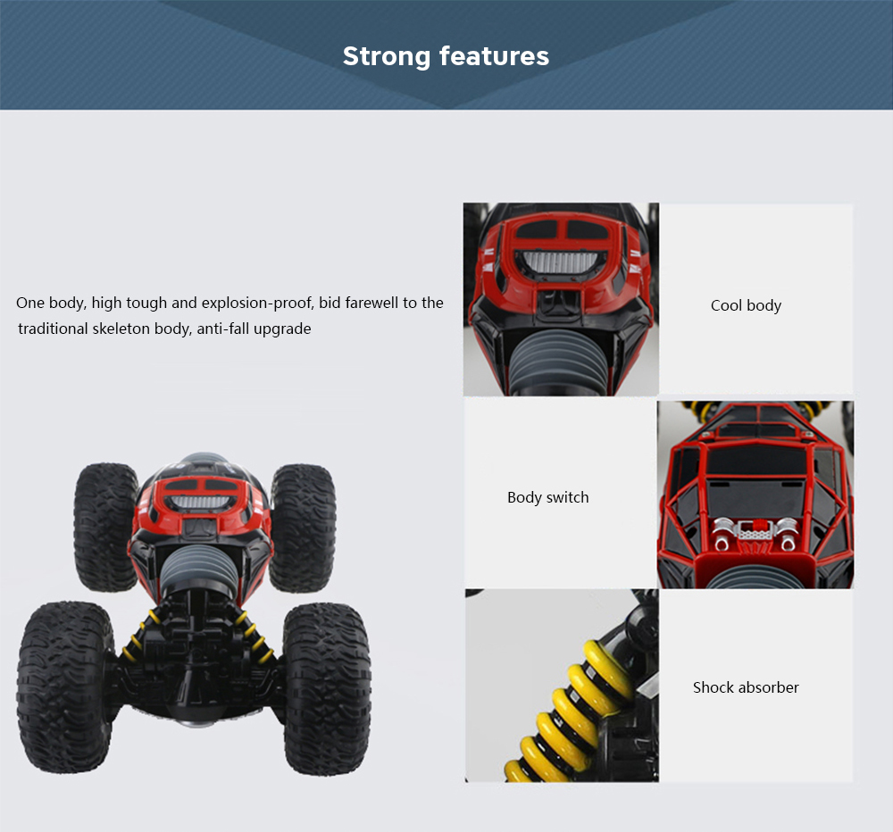 1/16 Double-sided 4WD RC Stunt Car with Remote Controller for Fun