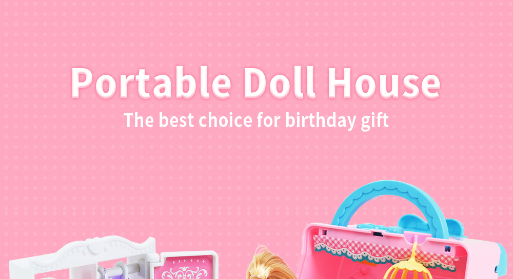 DIY Portable Doll House with Handbag Doll Wardrobe