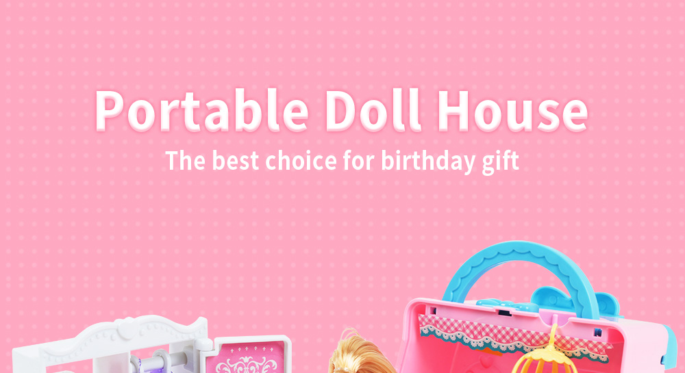 DIY Portable Doll House with Handbag Doll Wardrobe DIY Portable Doll House with Handbag Doll Wardrobe