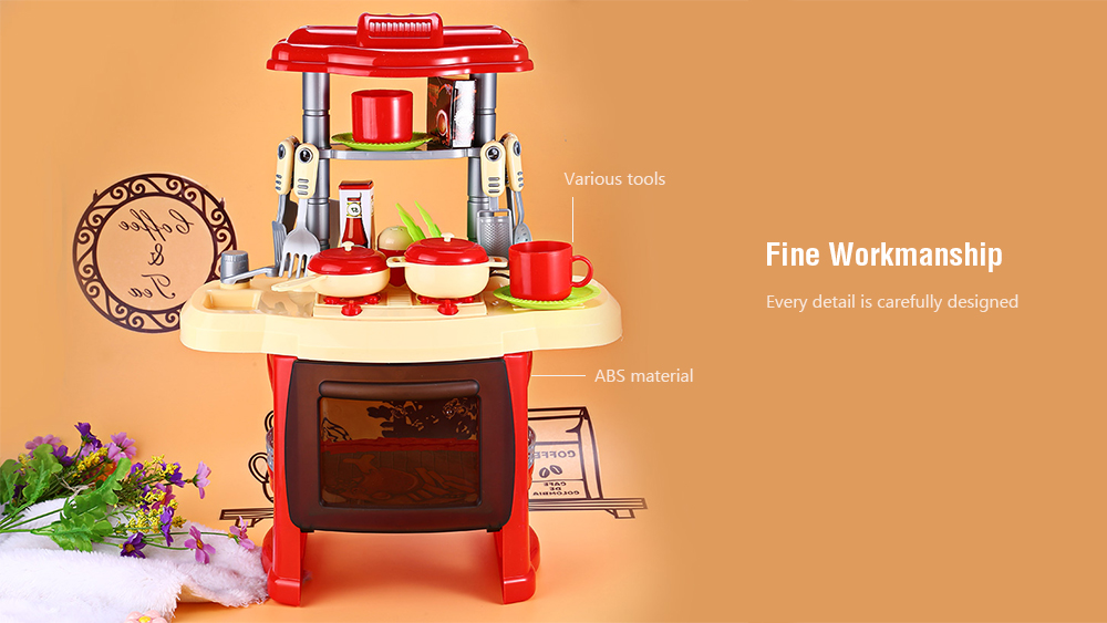 RX1800 - 1 Kids Kitchen Cooking Pretend Role Play Toy Set with Light Sound Effect RX1800 - 1 Kids Kitchen Cooking Pretend Role Play Toy Set with Light Sound Effect