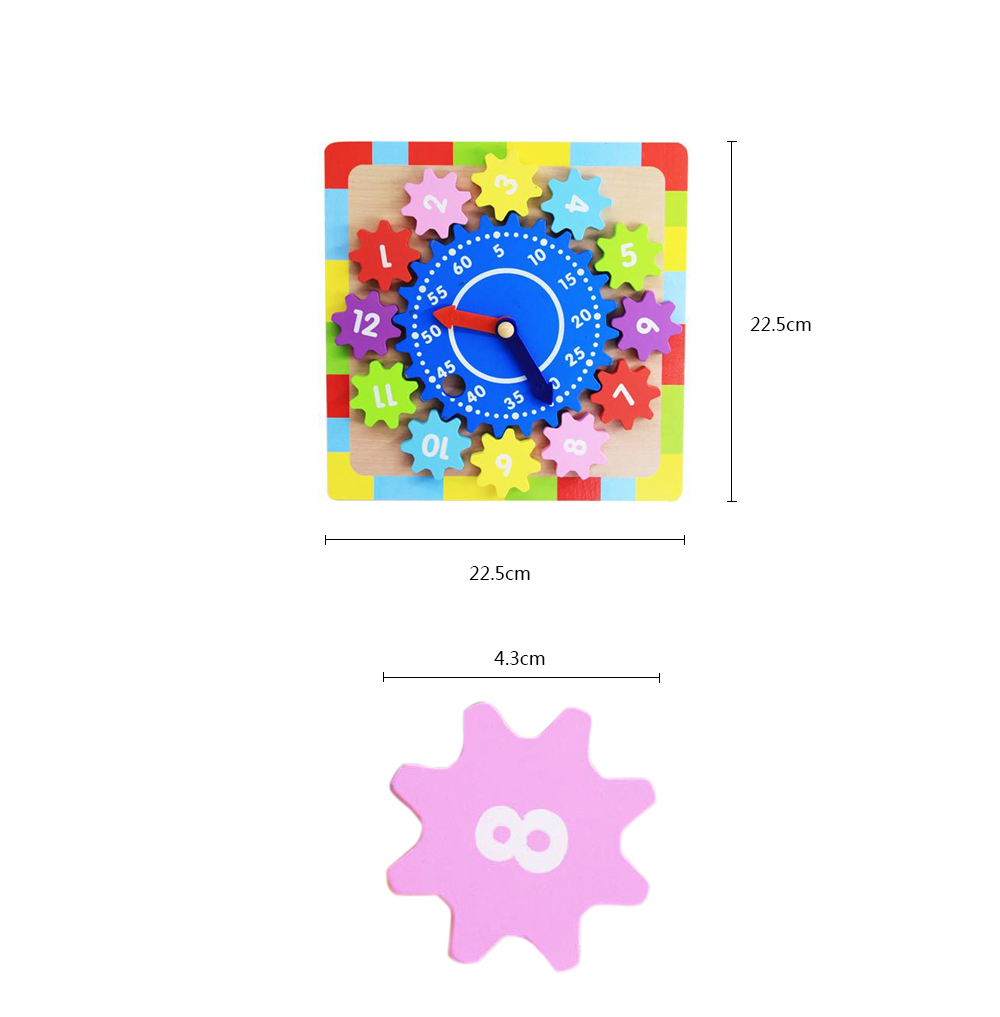 Wooden Shape Sorting Teaching Clock for Toddlers Kids Wooden Shape Sorting Teaching Clock for Toddlers Kids